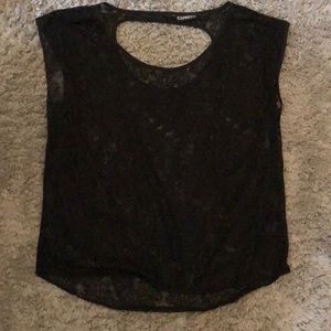 Express, Black floral pattern blouse